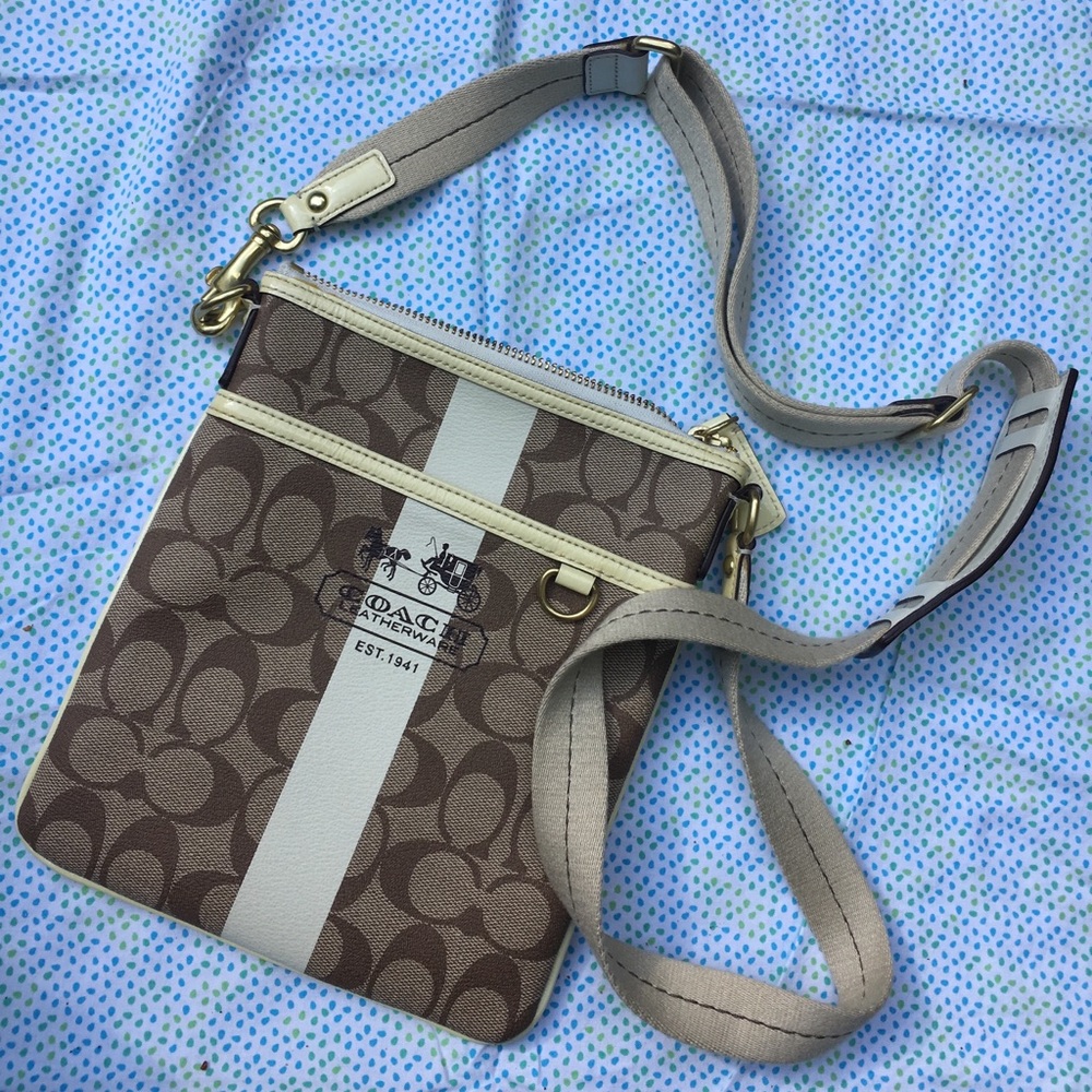 Brand New Coach Beige Crossbody Purse